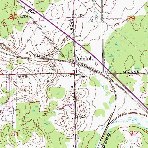 Topographic Map of Adolph Station (historical), MN