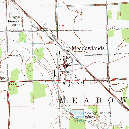 Topographic Map of Meadowlands Village Hall, MN
