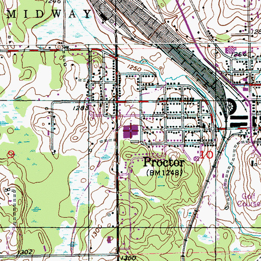 Topographic Map of Proctor Senior High School, MN