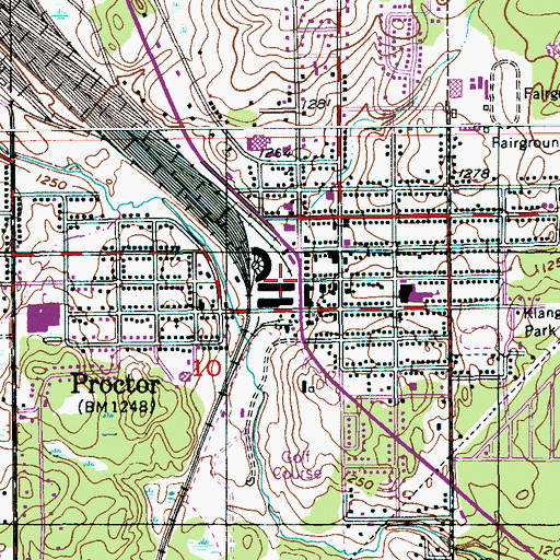 Topographic Map of Proctor City Hall, MN