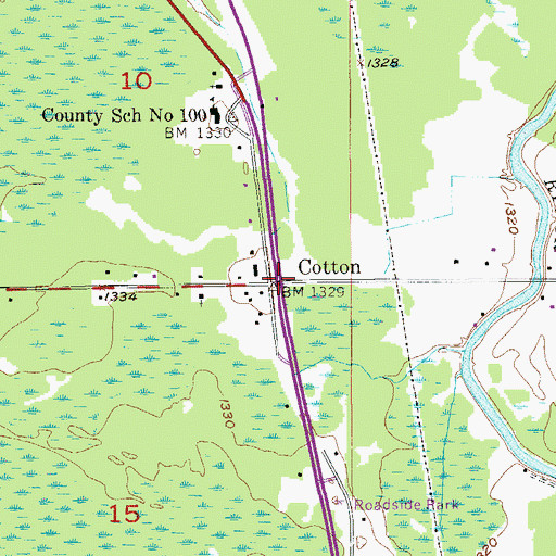 Topographic Map of Cotton Clinic, MN