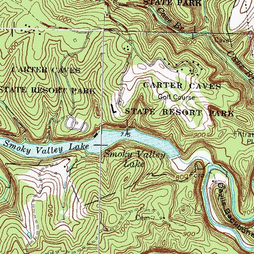 Topographic Map of Raven Bridge (historical), KY