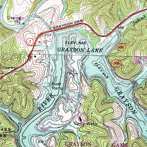 Topographic Map of Kitchen Cemetery (historical), KY