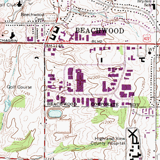 Topographic Map of Mercantile Exchange Building North, OH