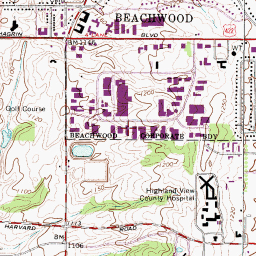 Topographic Map of Prestige Center, OH