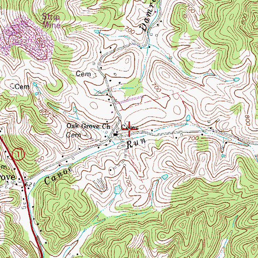 Topographic Map of Blankenship Cemetery, KY