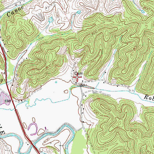 Topographic Map of Boggs Cemetery, KY