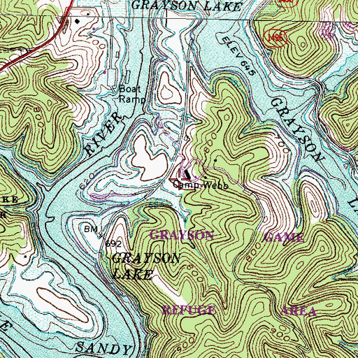 Topographic Map of Sammons Cemetery (historical), KY