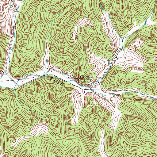 Topographic Map of Glancy Cemetery, KY