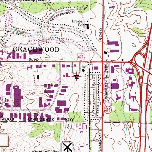 Topographic Map of Villa Sancta Anna Home, OH