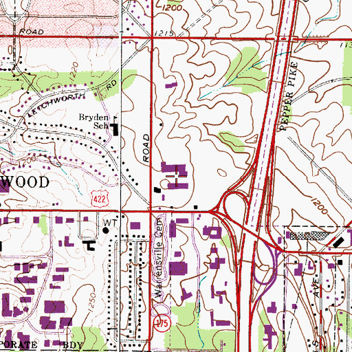 Topographic Map of University Mednet Clinic, OH