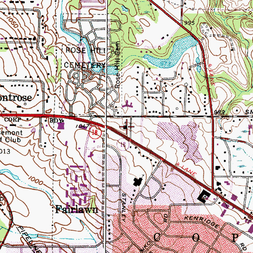 Topographic Map of Fair Lawn Lutheran Church, OH