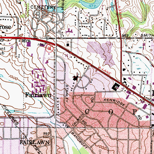 Topographic Map of Unitarian Universalist Church of Akron, OH