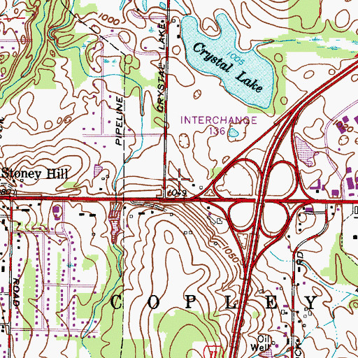 Topographic Map of Embassy Corporate Park, OH