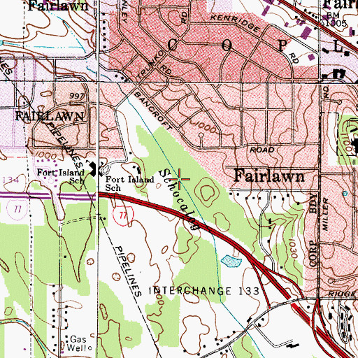 Topographic Map of Fort Island Park, OH