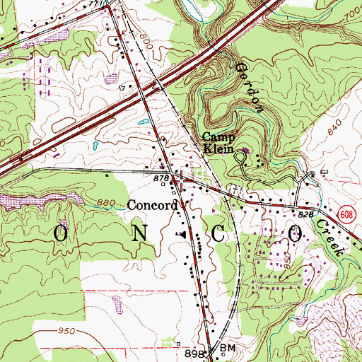 Topographic Map of Concord Township Town Hall, OH