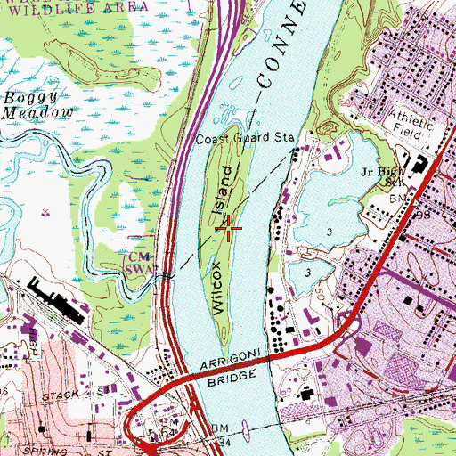 Topographic Map of Wilcox Island, CT