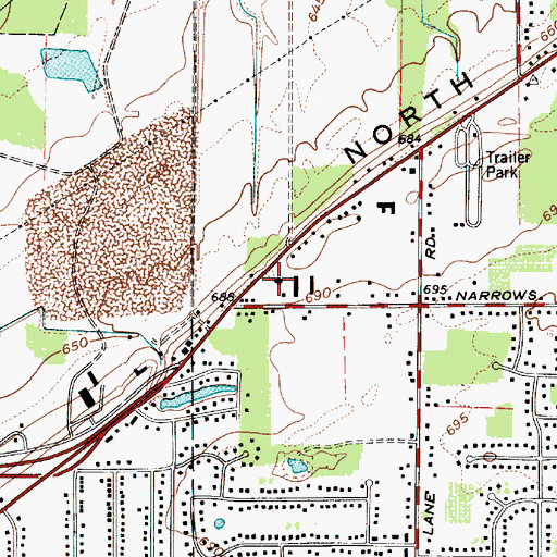 Topographic Map of Lake County Water Service Center, OH