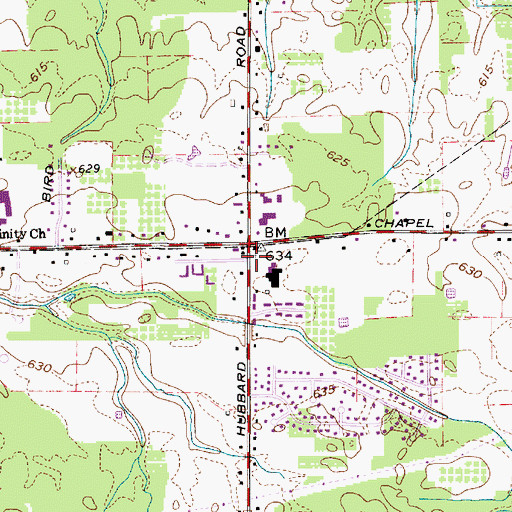 Topographic Map of Madison Township Town Hall, OH