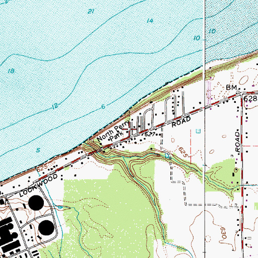 Topographic Map of North Perry Village Hall, OH