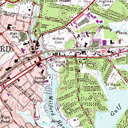 Topographic Map of Wilcox Park, CT