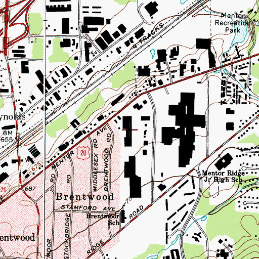 Topographic Map of Erie Commons Shopping Center, OH