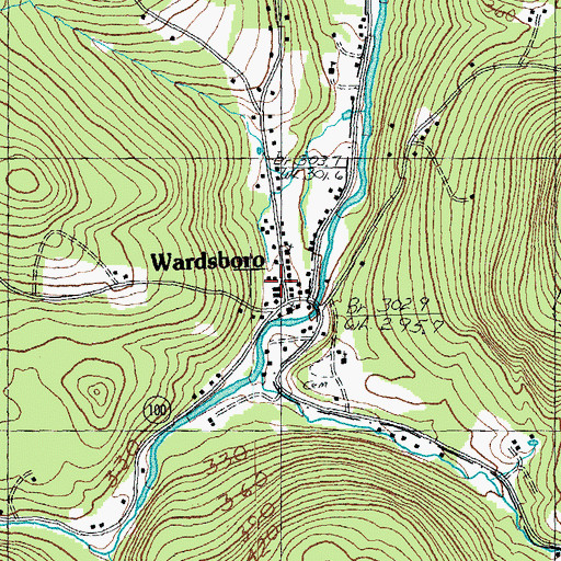 Topographic Map of Wardsboro Fire Department, VT