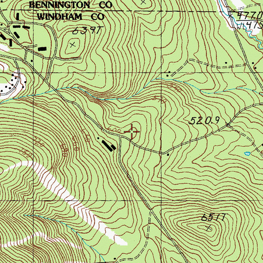 Topographic Map of Stratton Mountain Volunteer Fire Company, VT