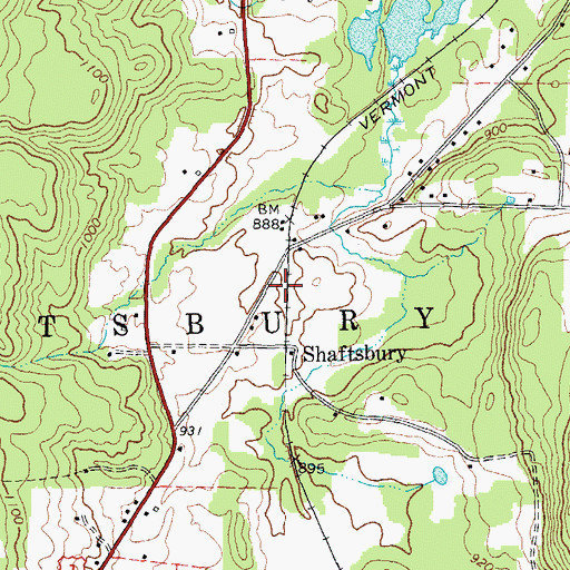 Topographic Map of Shaftsbury Fire Department Station 2, VT