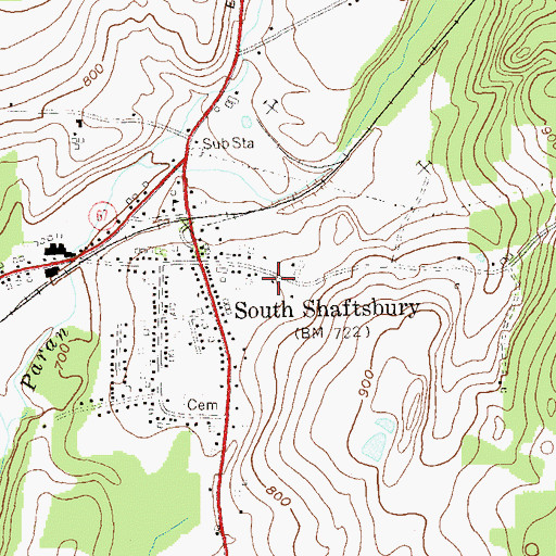 Topographic Map of Shaftsbury Fire Department Station 1, VT