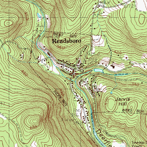 Topographic Map of Readsboro Fire Department, VT