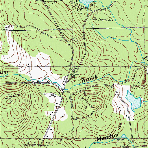 Topographic Map of Peru Volunteer Fire Company, VT