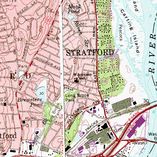 Topographic Map of Wilcoxson School, CT