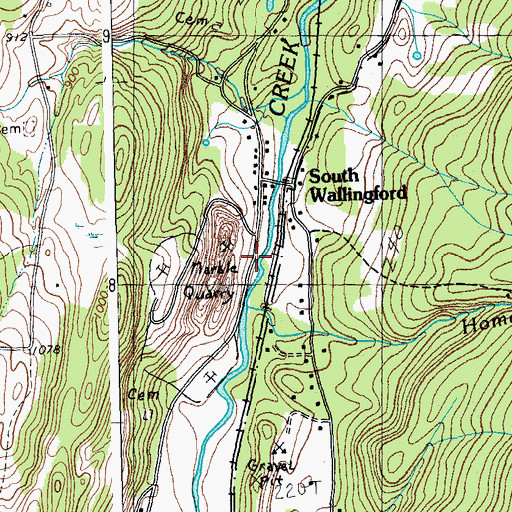 Topographic Map of Wallingford Fire Department Station 2, VT