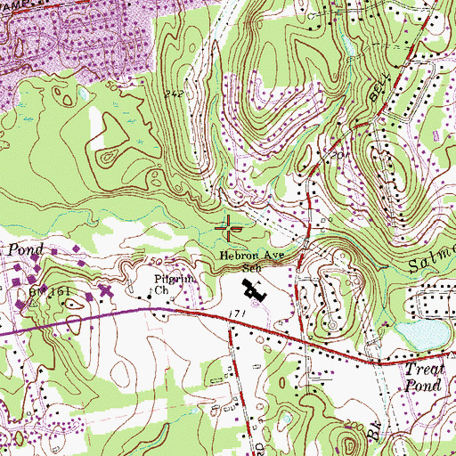 Topographic Map of Wildcat Brook, CT