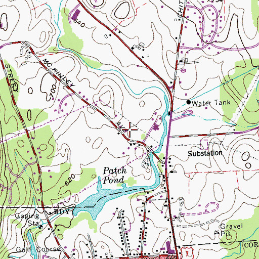 Topographic Map of Center of Rutland Fire Department -  McKinley Station, VT
