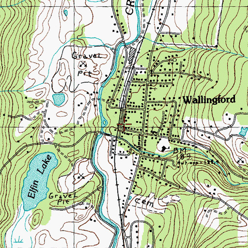 Topographic Map of Wallingford Volunteer Fire Department Station 1, VT