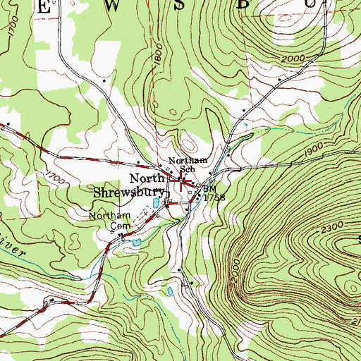 Topographic Map of Shrewsbury Volunteer Fire Department Station 2, VT