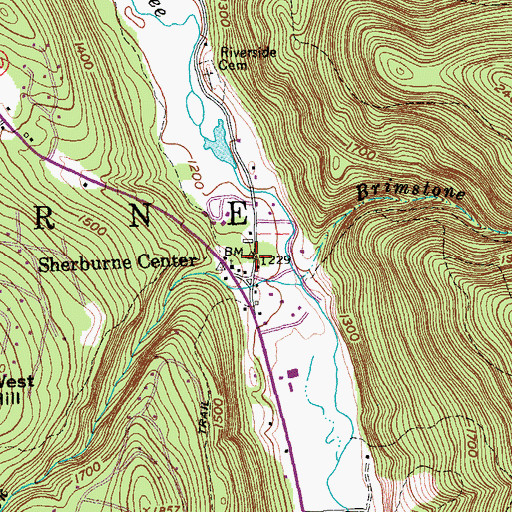 Topographic Map of Killington Fire And Rescue Station 2, VT
