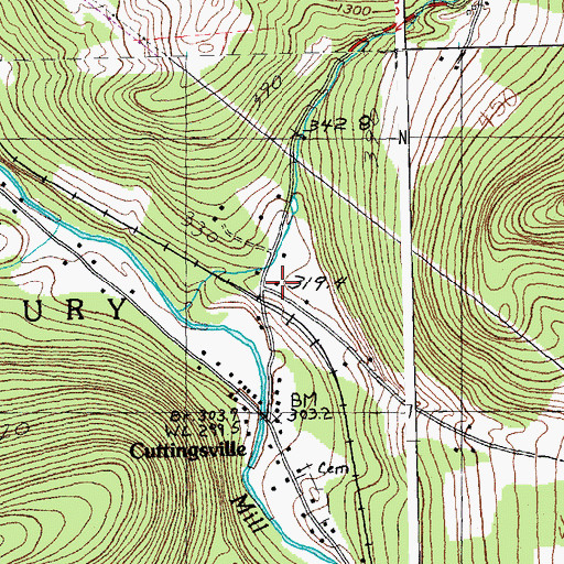Topographic Map of Shrewsbury Volunteer Fire Department Station 1, VT