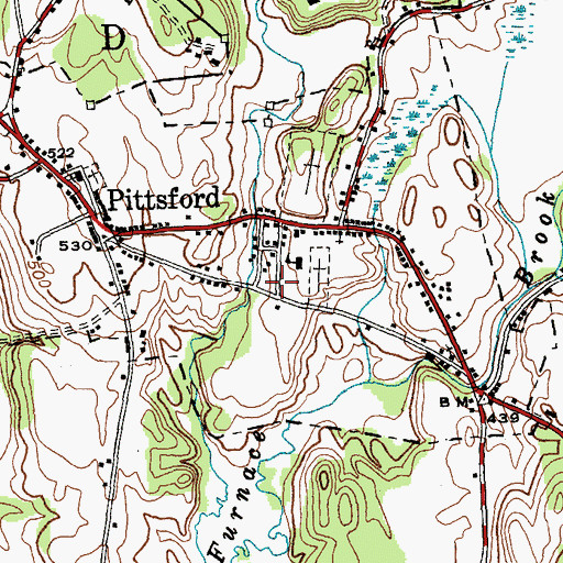 Topographic Map of Pittsford Fire Department, VT