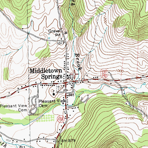 Topographic Map of Middletown Springs Fire Department, VT