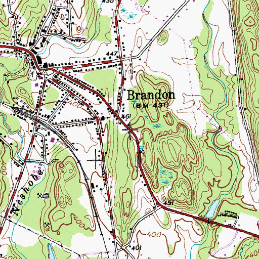 Topographic Map of Brandon Fire District 1, VT