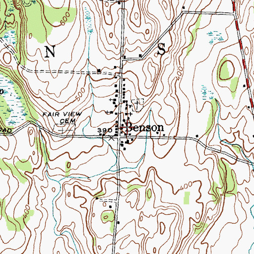 Topographic Map of Benson Fire Department, VT