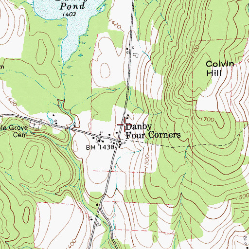 Topographic Map of Danby - Mount Tabor Volunteer Fire Department Station 2, VT