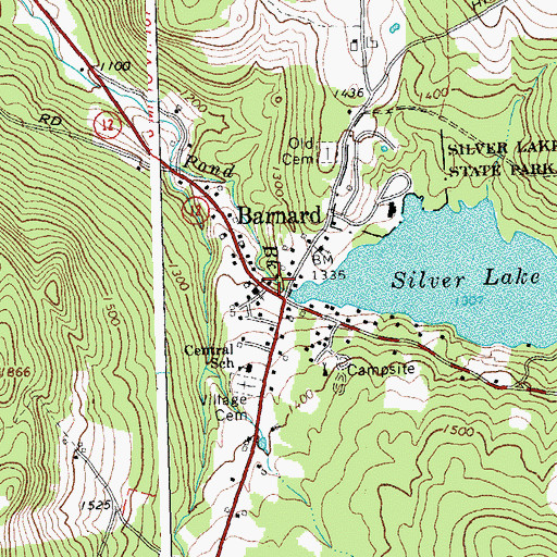 Topographic Map of Barnard Volunteer Fire Department, VT