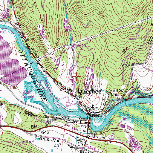 Topographic Map of Hartford Fire Department Station 2, VT