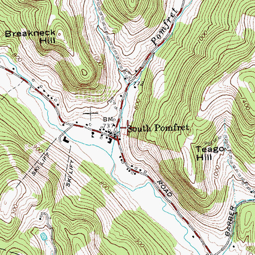 Topographic Map of Teago Volunteer Fire Department, VT