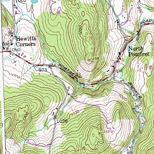 Topographic Map of Pomfret Volunteer Fire Department, VT