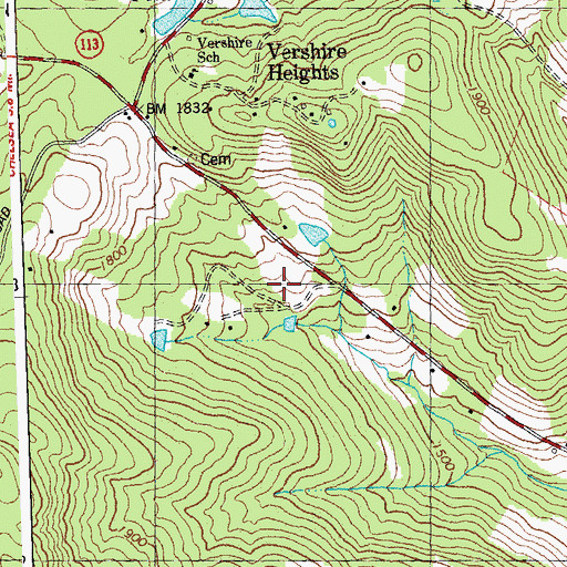 Topographic Map of Vershire Fire and Rescue Department, VT